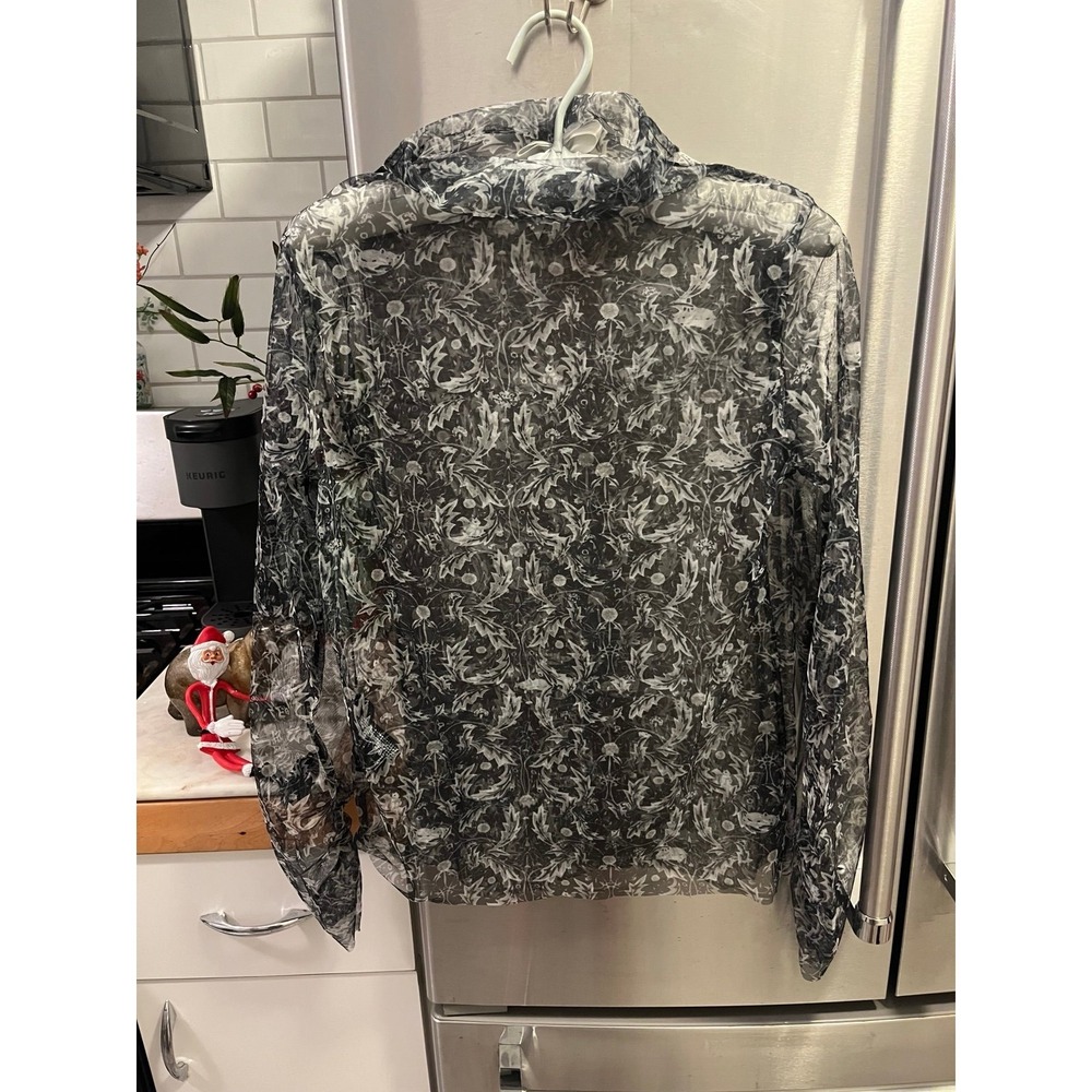 Shear top , by S.Deer/concept,‎ neck is a mock turtleneck, small, black and gray